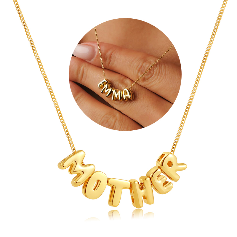 3D Printing Jewelry - Colares de Letras em Bolha Personalizados,